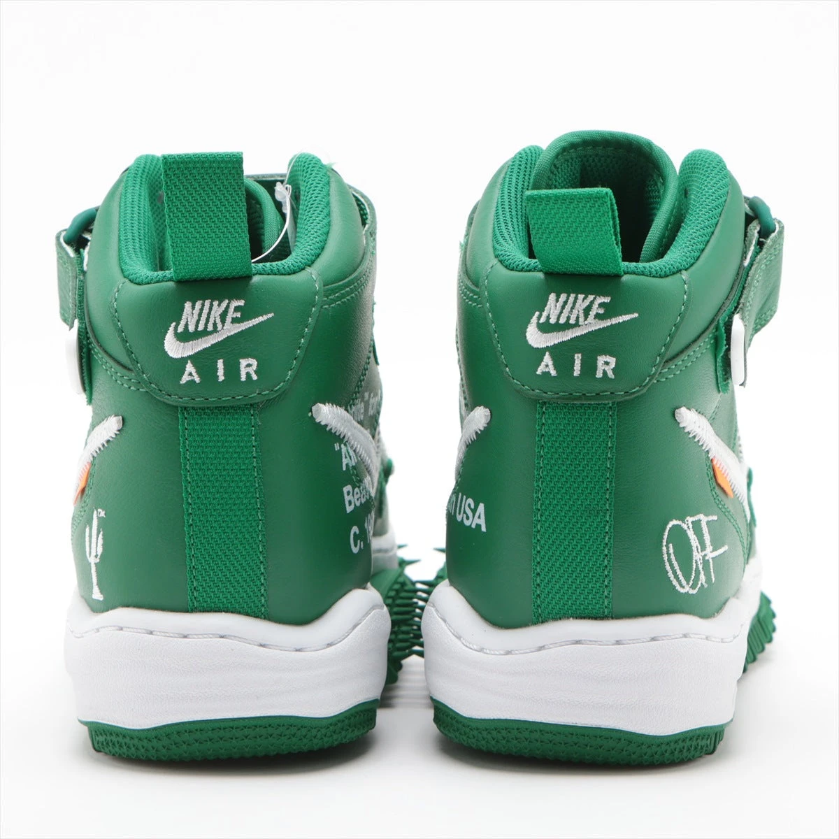 ナイキ×オフホワイト AIR FORCE 1 MID レザー ハイカットスニーカー 