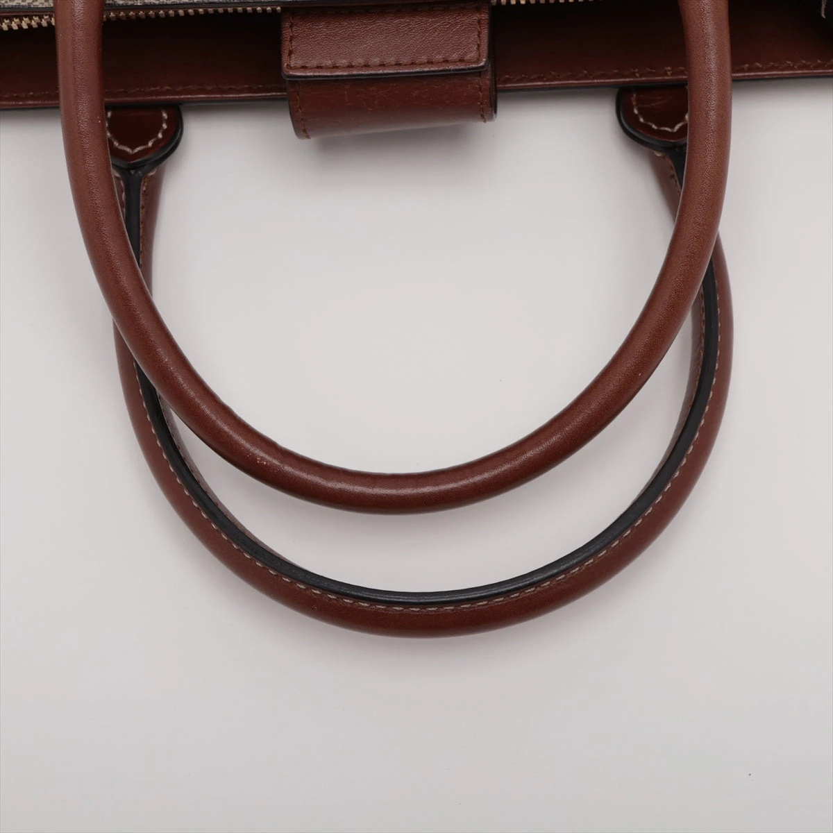 グッチ GGスプリーム PVC×レザー 2WAYハンドバッグ ベージュ×ブラウン