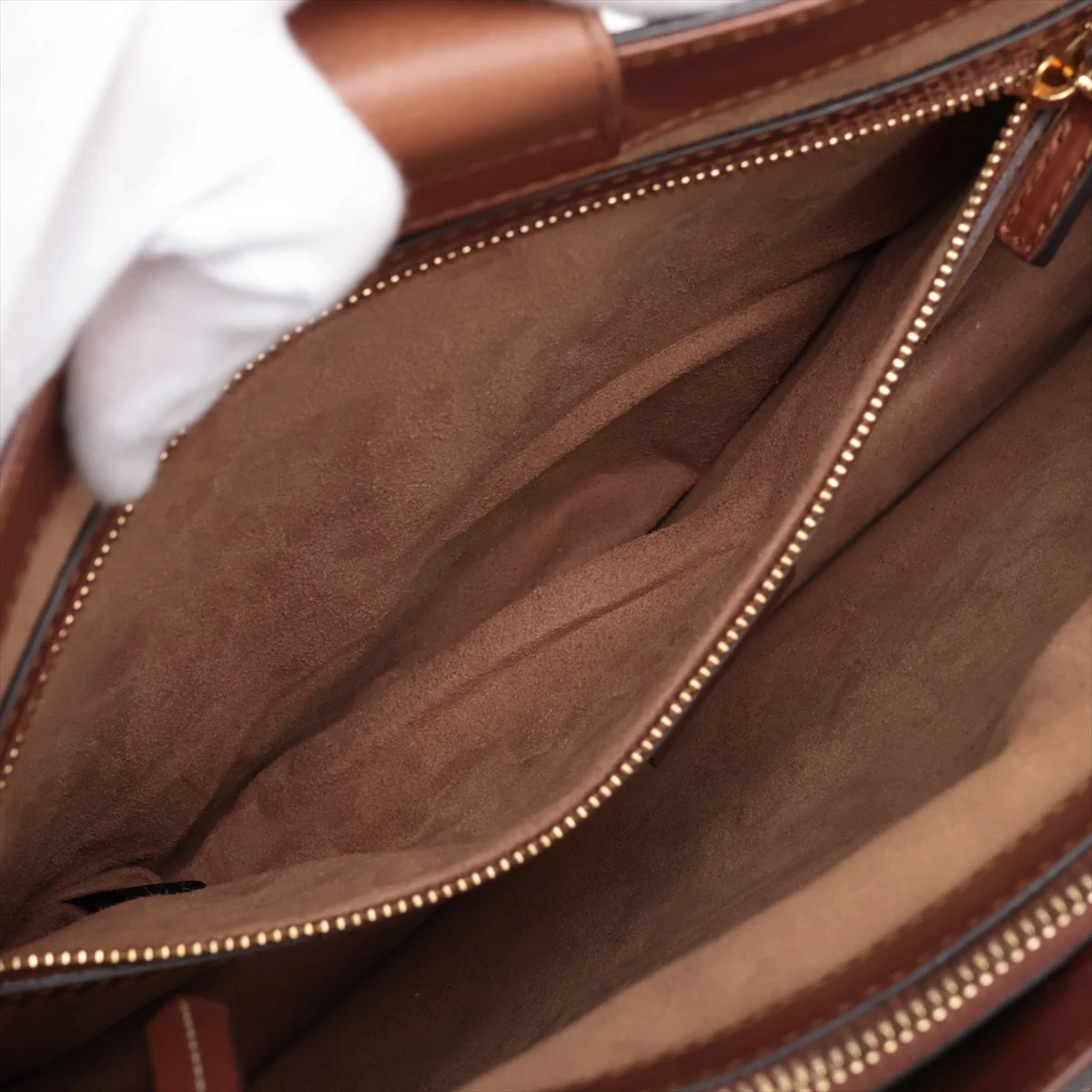 グッチ GGスプリーム PVC×レザー 2WAYハンドバッグ ベージュ×ブラウン