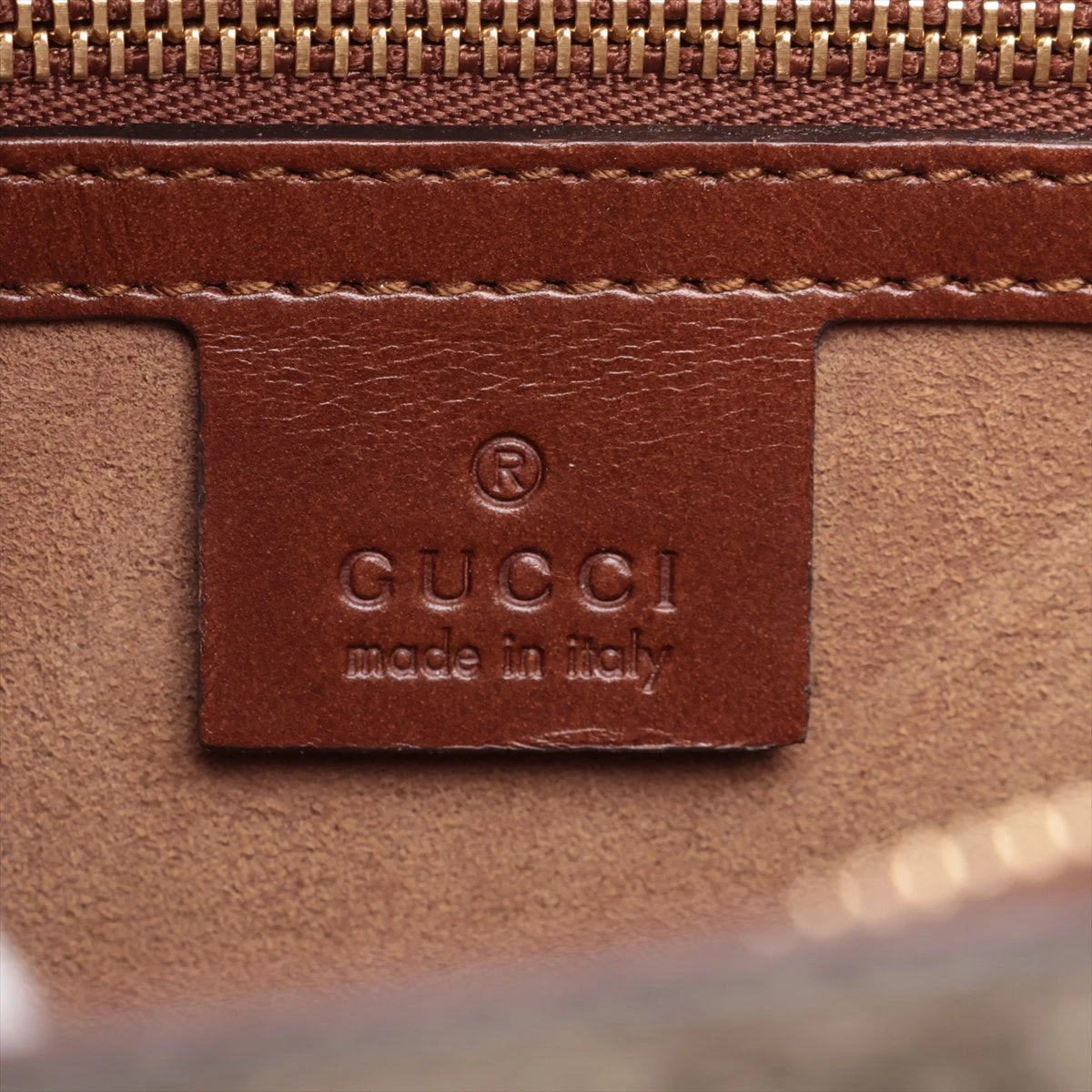 グッチ GGスプリーム PVC×レザー 2WAYハンドバッグ ベージュ×ブラウン