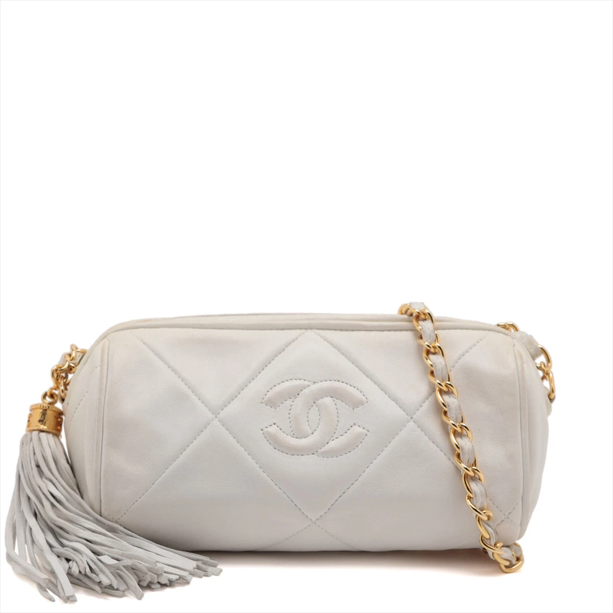 シャネル ココマーク ラムスキン チェーンショルダーバッグ ホワイト