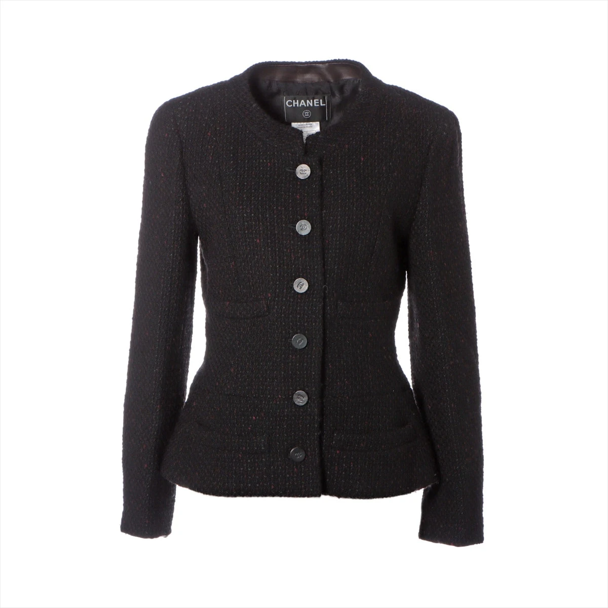 シャネル 95A カシミヤ ココボタン ニットジャケット カーディガン 38 黒
