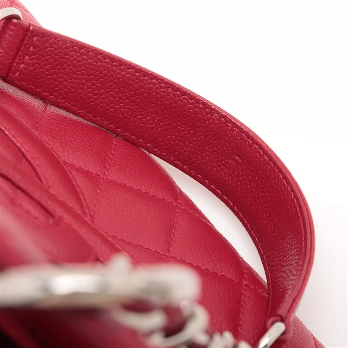シャネル CHANEL GST チェーントートバッグ 赤 キャビアスキン シャネル PST キャビアスキン チェーントートバッグ レッド