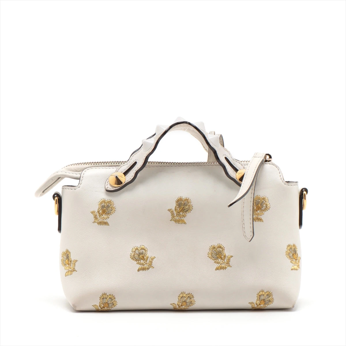 フェンディ バイザウェイミニ レザー×刺繍 2WAYハンドバッグ