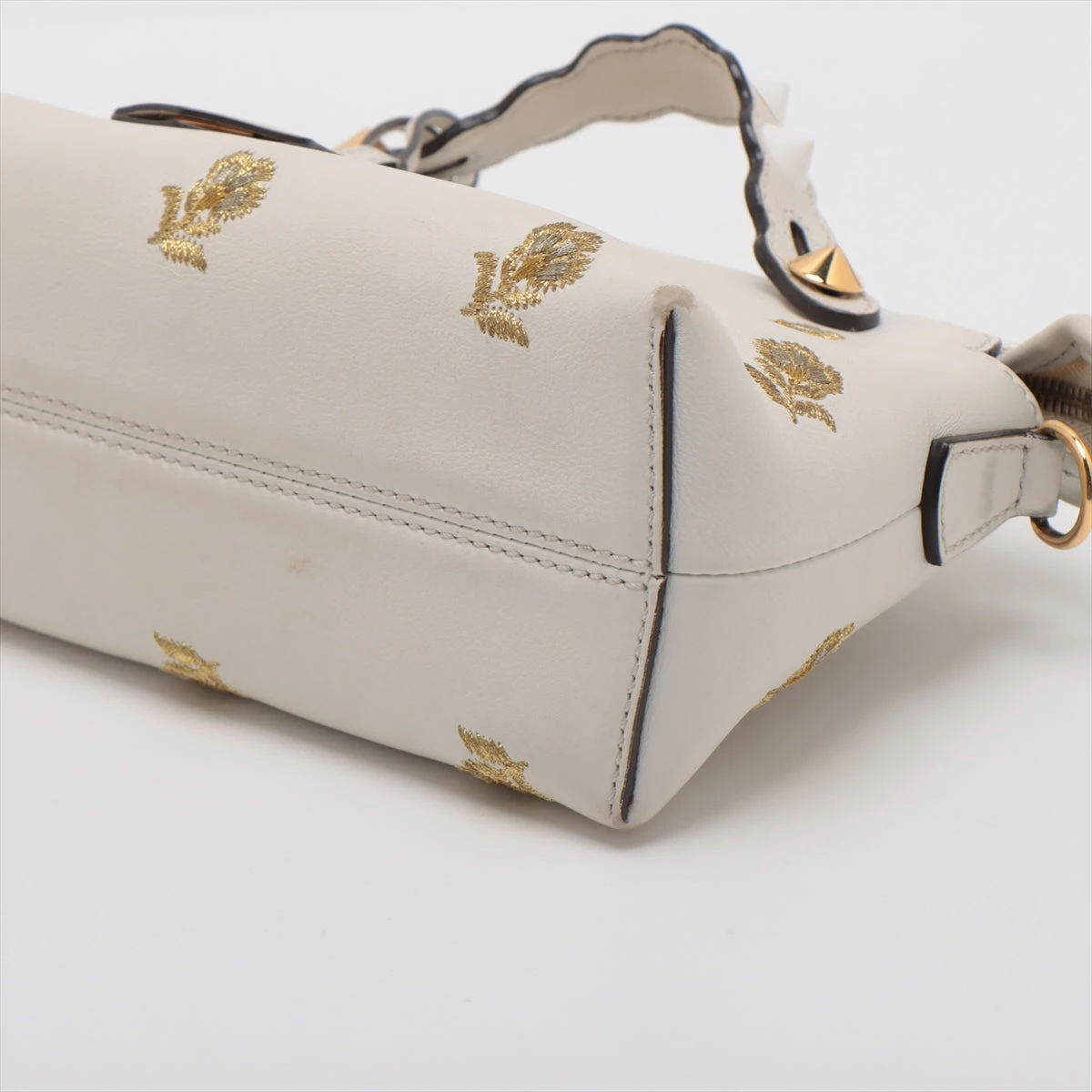 フェンディ バイザウェイミニ レザー×刺繍 2WAYハンドバッグ