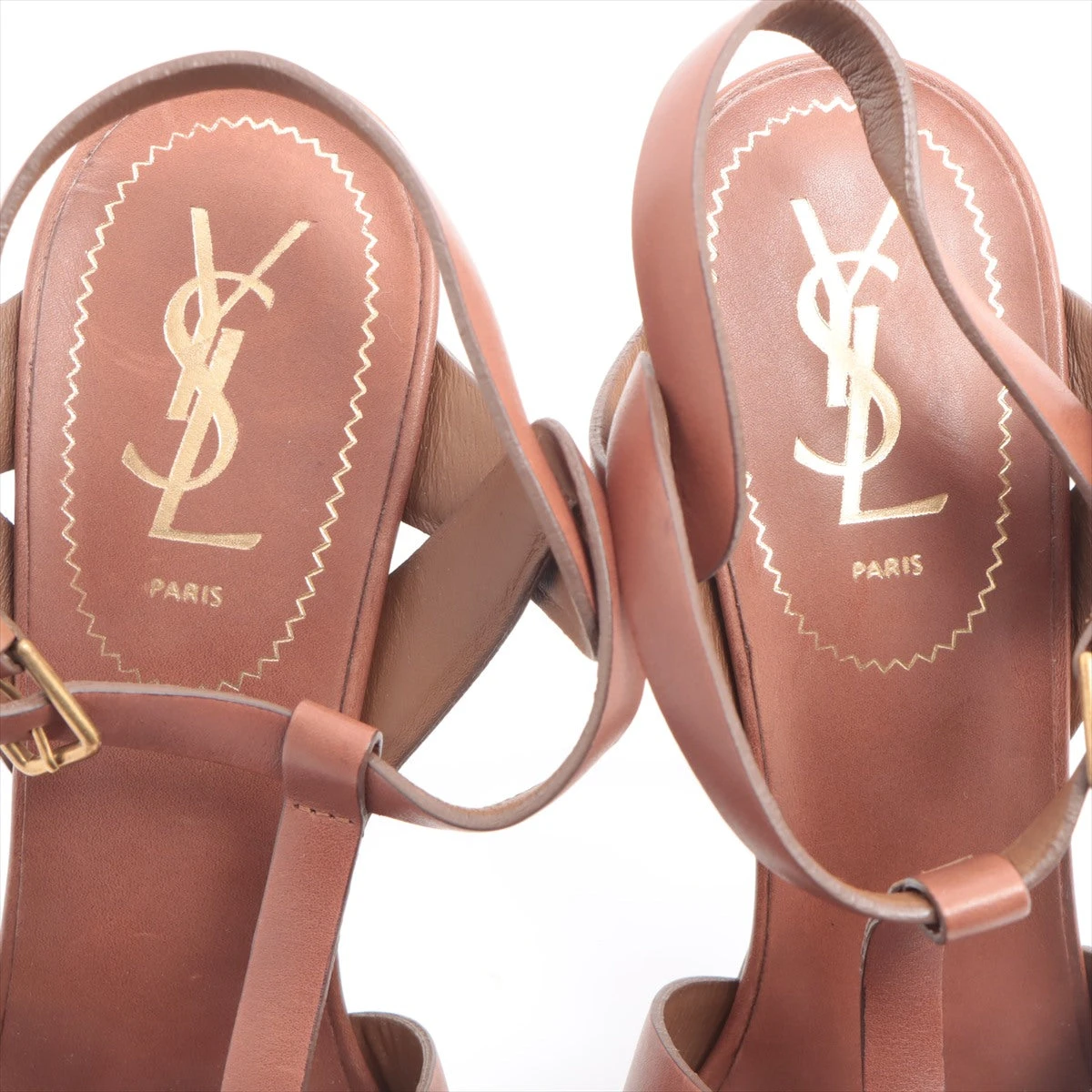 SAINT LAURENT サンローラン トリビュート レザー サンダル 40 トリビュート プラットフォームサンダル（スムースレザー