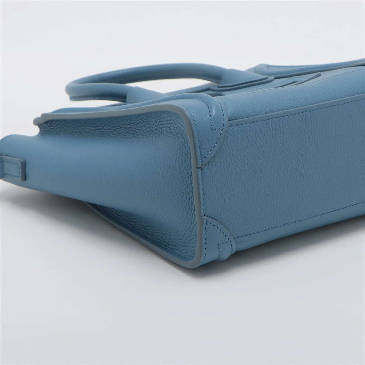 セリーヌ ラゲージ ナノショッパー レザー 2WAYハンドバッグ ブルー