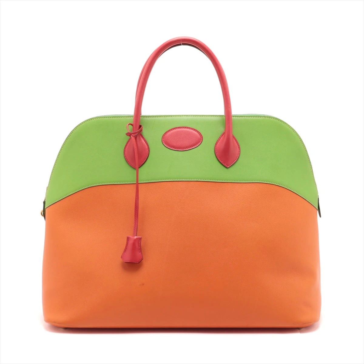 エルメス ボリード45 ヴォーガリバー アップルグリーン×オレンジ