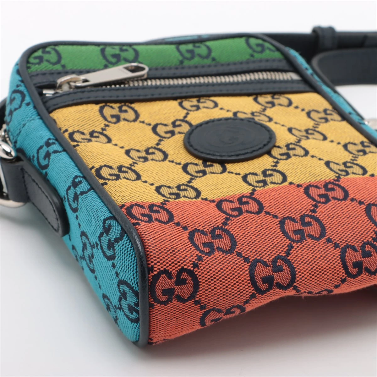 グッチ GGキャンバス キャンバス×レザー ショルダーバッグ レインボー