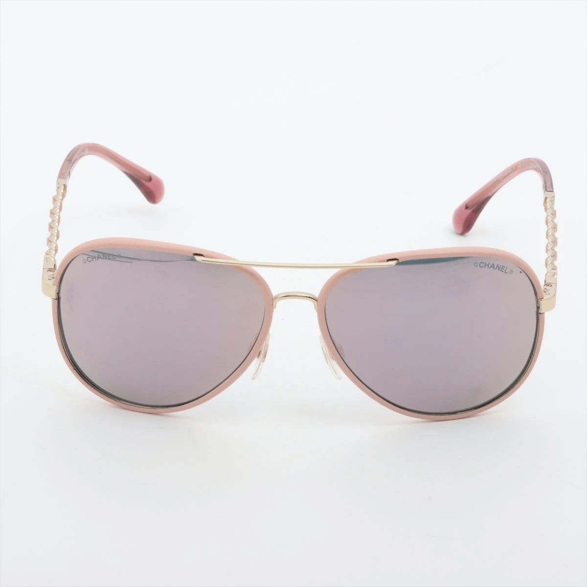 CHANEL シャネル サングラス 4219Q シャネル 4219-Q サングラス GP×革 ゴールド×ピンク A2692513