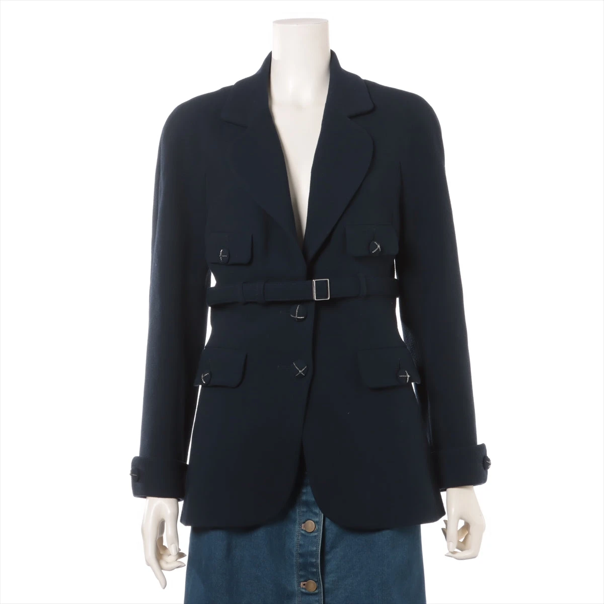 シャネル ココボタン 07A ウール×シルク ジャケット 38