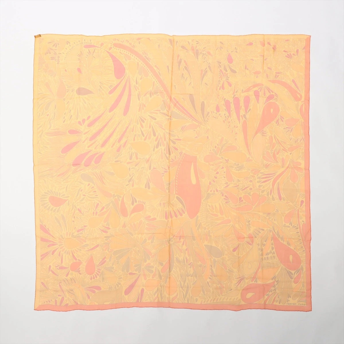 エルメス スカーフ シルク オレンジ カレ140 モスリン MILLEFLEURS DU