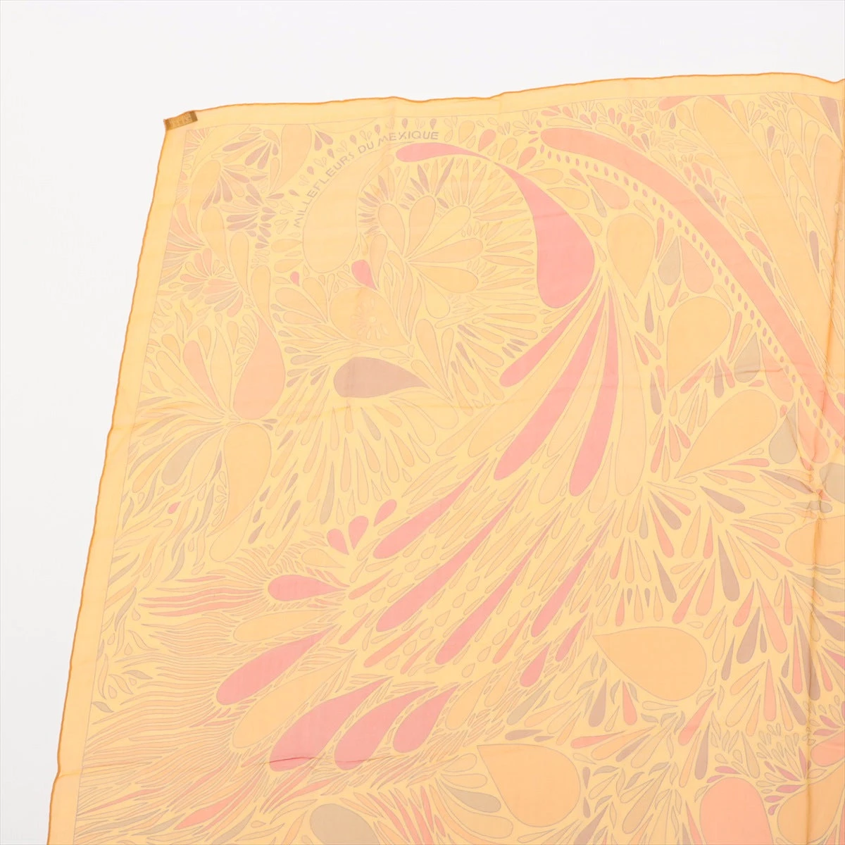 エルメス スカーフ シルク オレンジ カレ140 モスリン MILLEFLEURS DU