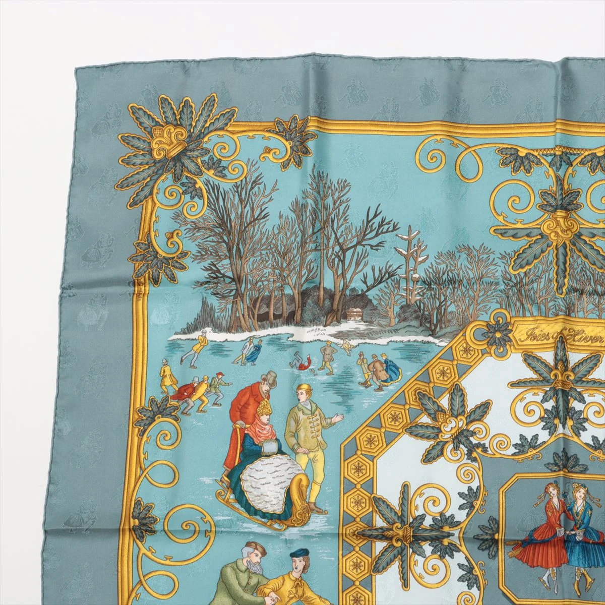 エルメス カレ90 Joies d'Hiver 冬の愉しみ スカーフ シルク