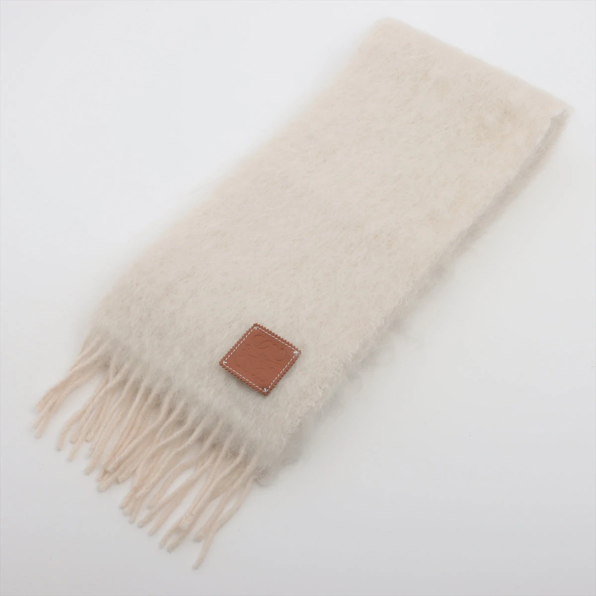 ロエベ アナグラム マフラー モヘア×ウール アイボリー A2693411｜中古 