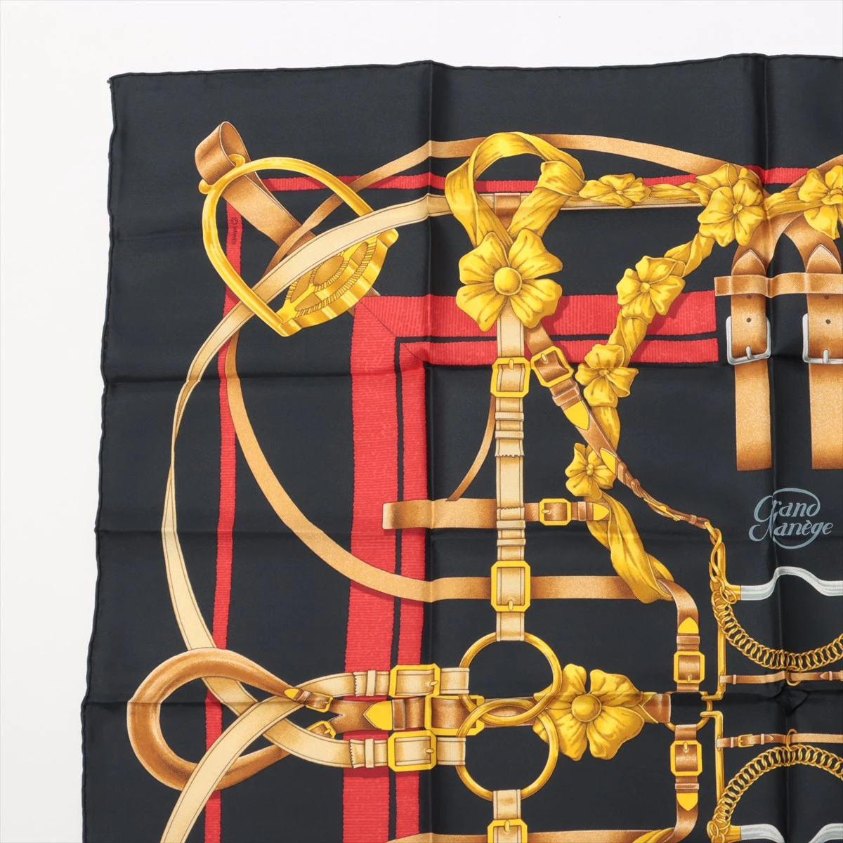 エルメス カレ90 H.d'Origny (花咲く馬) スカーフ シルク