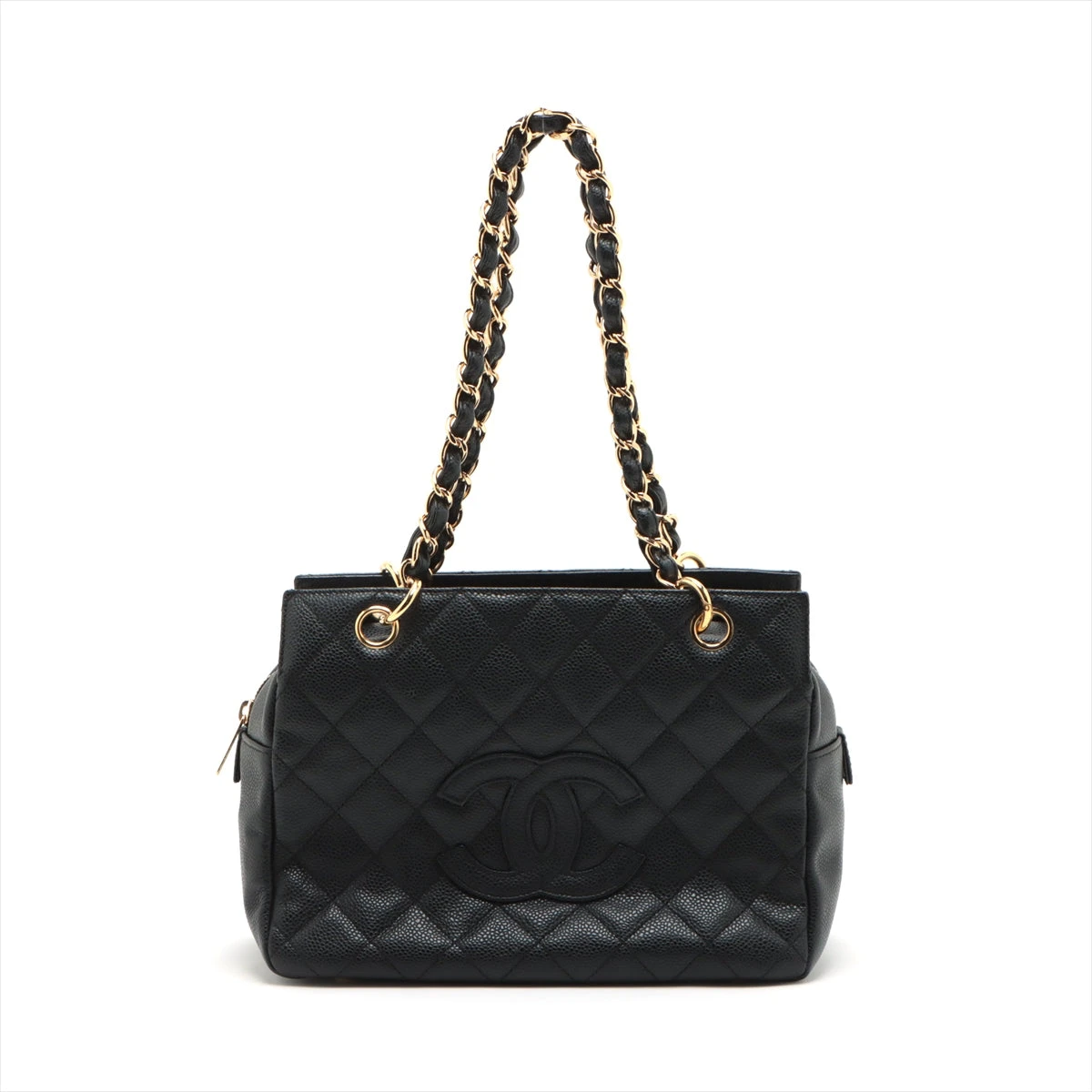 CHANEL ショルダー キャビアスキン ゴールド金具 シャネル マトラッセ キャビアスキン チェーンショルダーバッグ