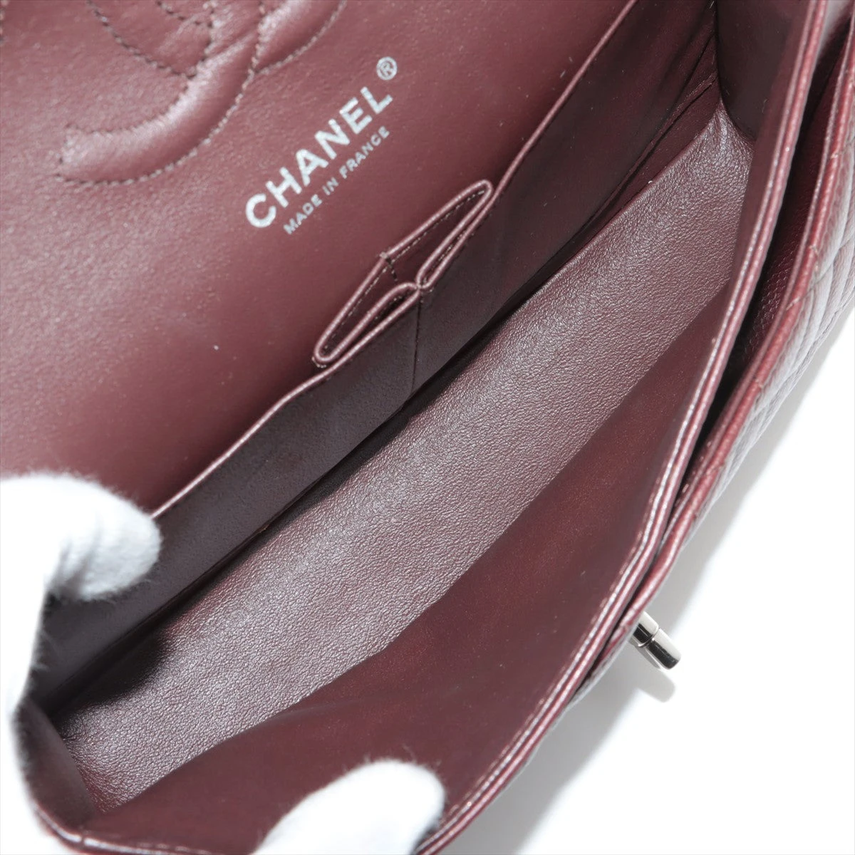シャネル マトラッセ25 キャビアスキン ダブルフラップ ダブル