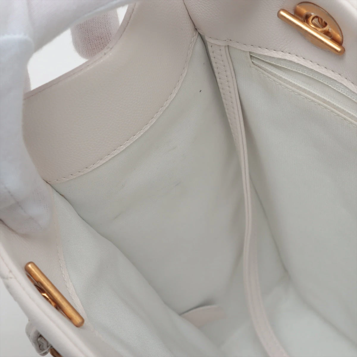 【19.5万円→】シャネル ハンドバッグ トートバッグ キャビアスキン 白 楽天市場】CHANEL シャネル キャビアスキン ココマーク チェーン