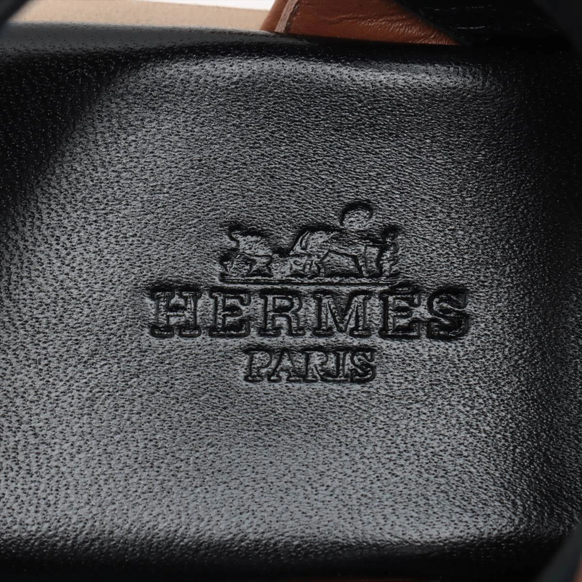 ［VINTAGE] HERMES ジプシー レザー サンダル EU35★ABランク エルメス レザー サンダル 39 レディース ブラック ジプシー