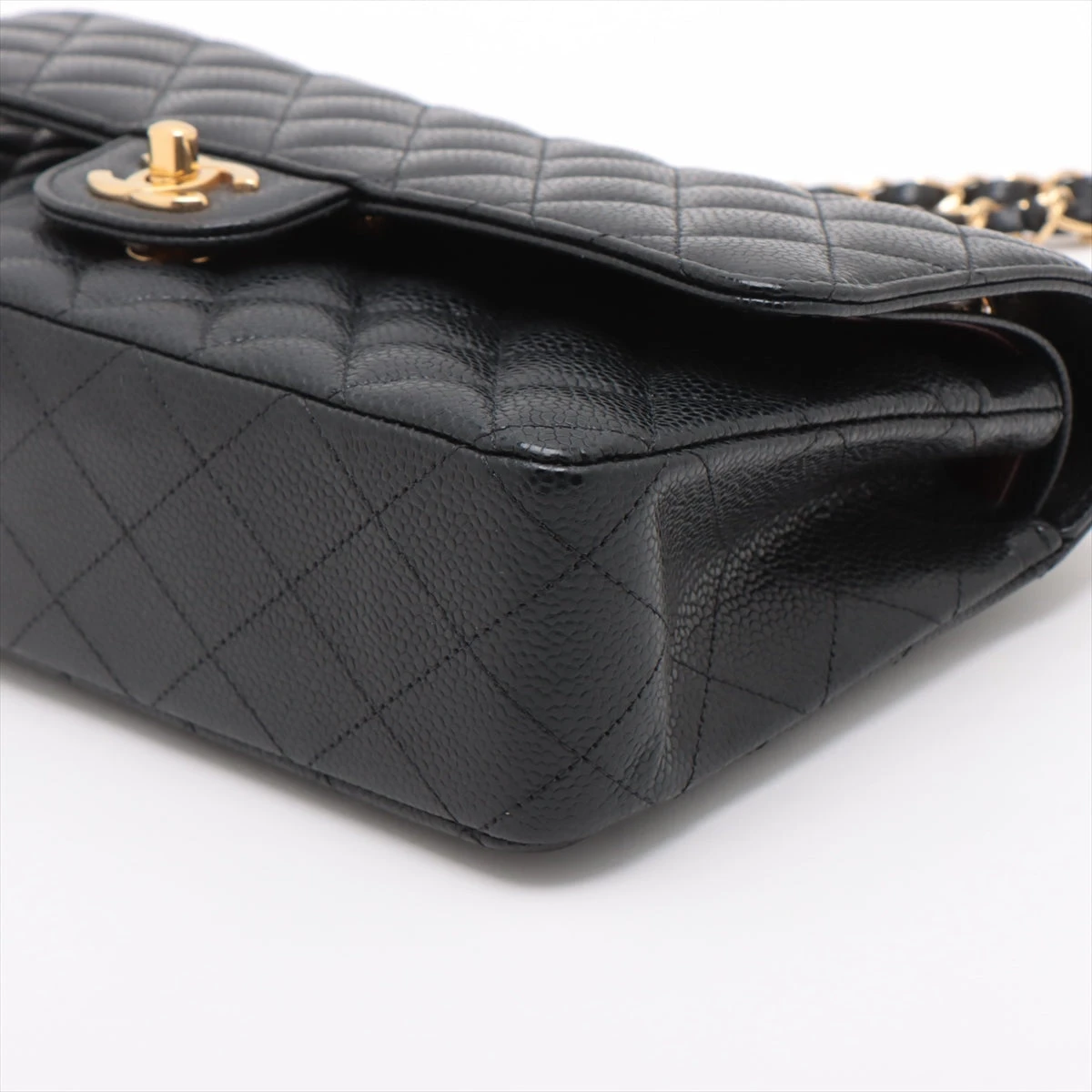 CHANEL♡ダブルフラップ キャビアスキン ブラック ゴールド金具 25 シャネル マトラッセ25 キャビアスキン ダブルフラップ ダブルチェーン