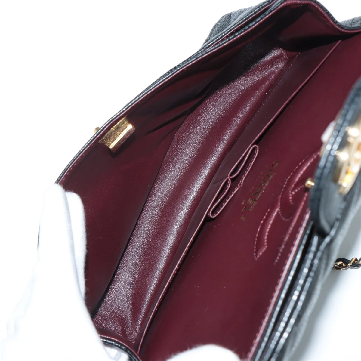 CHANEL♡ダブルフラップ キャビアスキン ブラック ゴールド金具 25 CHANEL（シャネル） マトラッセ25 ダブルフラップ ダブルチェーン