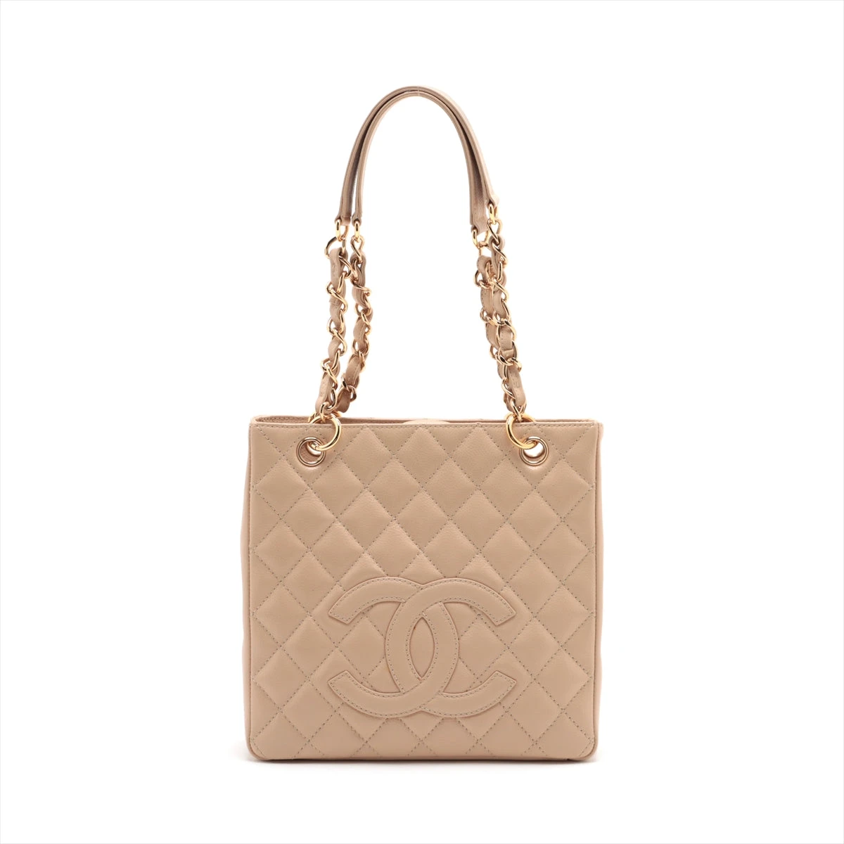 シャネル　トートバッグ　キャビアスキン　マトラッセ　ベージュ　ゴールド金具 キャビアスキン シャネル CHANEL 復刻 トート バッグ ベージュ