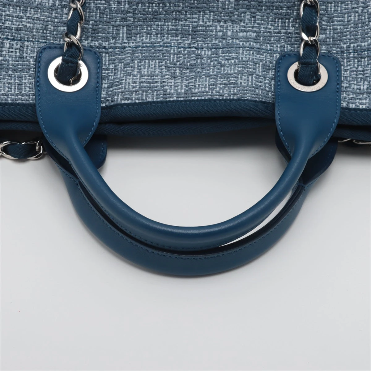 シャネル ドーヴィルGM ツイード×レザー チェーントートバッグ