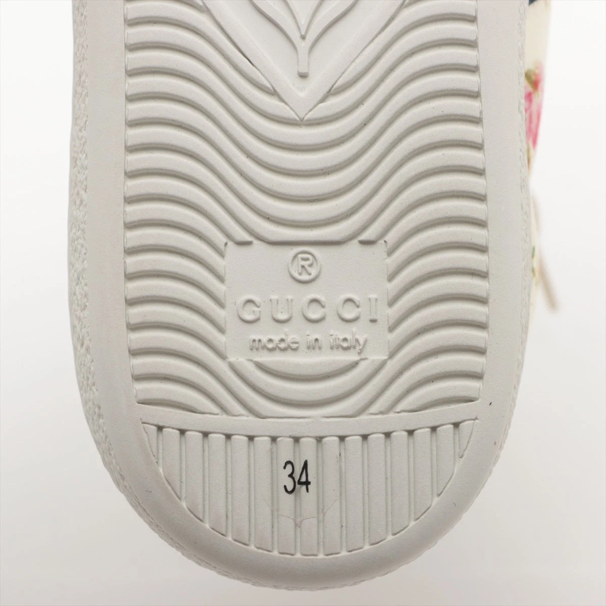 グッチ エース レザー×ファブリック スニーカー 34 レディース マルチ