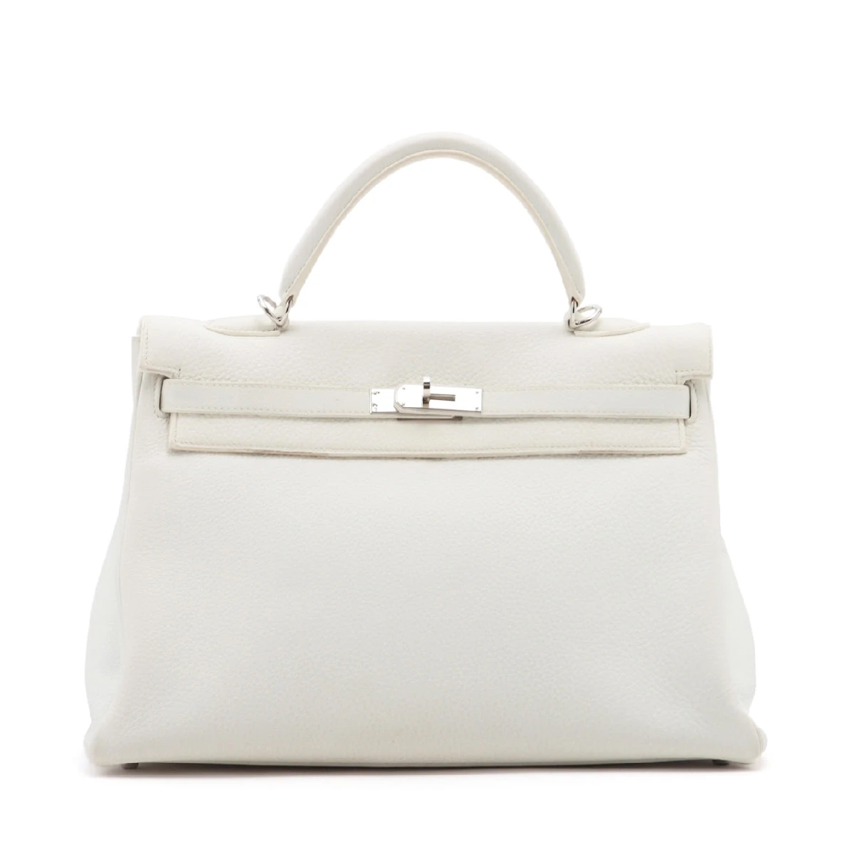 エルメス ケリー35 トリヨンクレマンス ホワイト シルバー金具 □L  