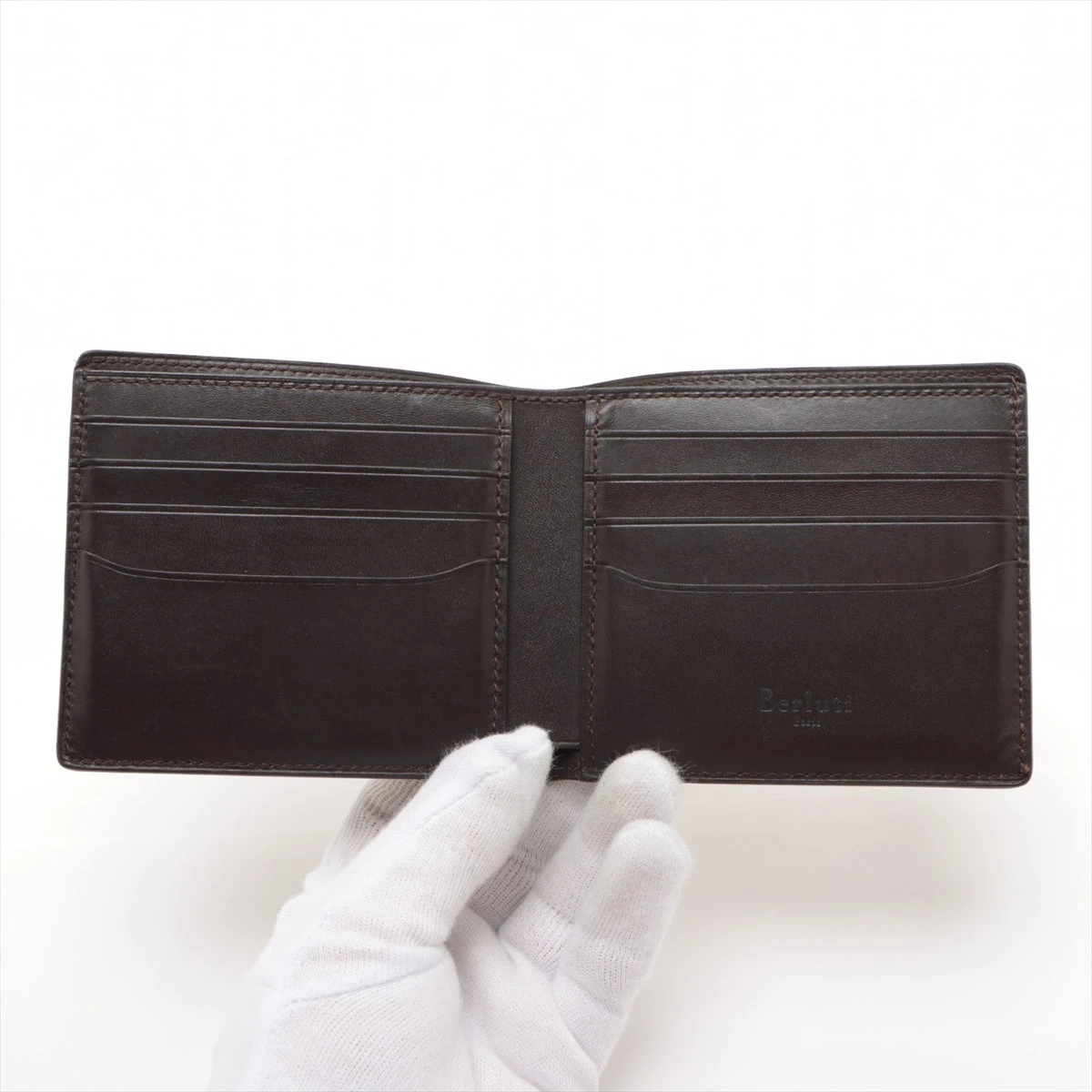 【美品】ベルルッティ　カリグラフィレザー　レア ベルルッティ カリグラフィ レザー 財布 ブラウン A2691261｜中古