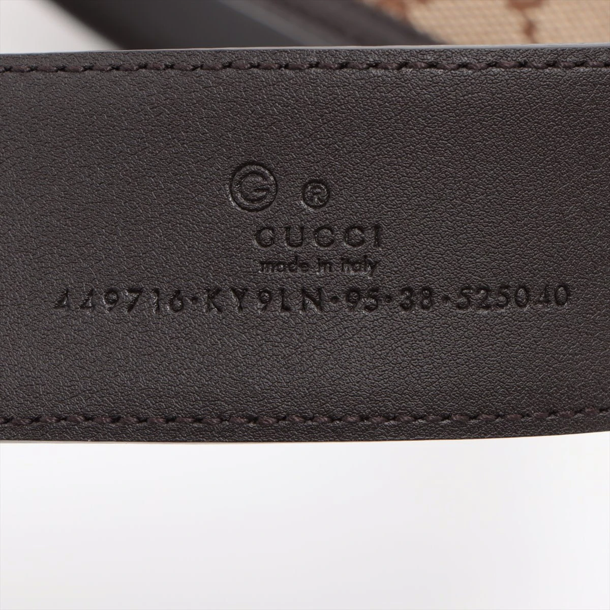 グッチ 449716 GGキャンバス ベルト 95/38 キャンバス×レザー
