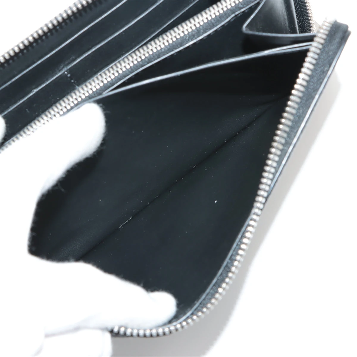 ベルルッティ PVC×レザー ラウンドジップウォレット グレー A2693390