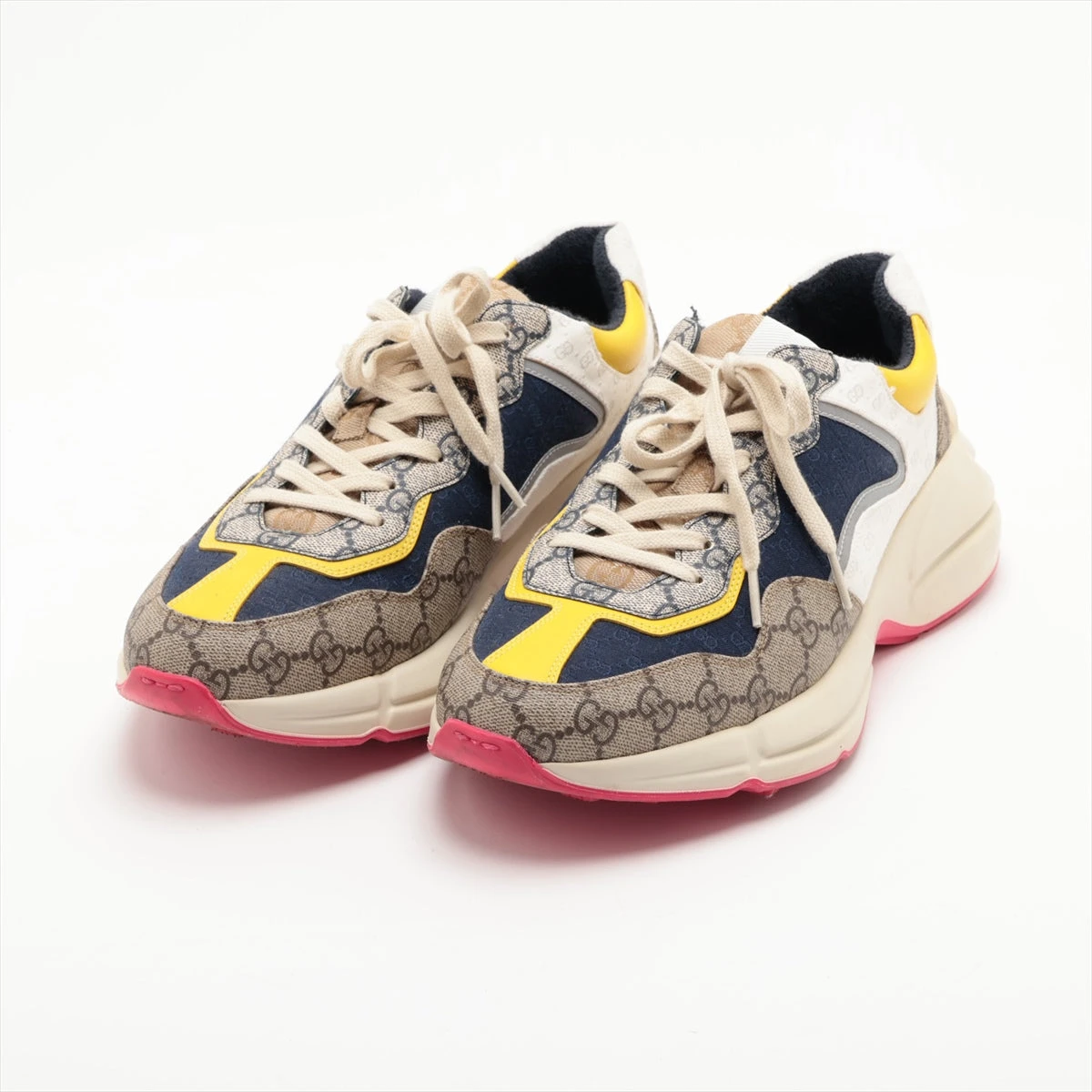 美品✨ グッチ GUCCI GG スニーカー マルチカラーライトン グッチ ライトン キャンバス×レザー スニーカー 9 メンズ マルチ
