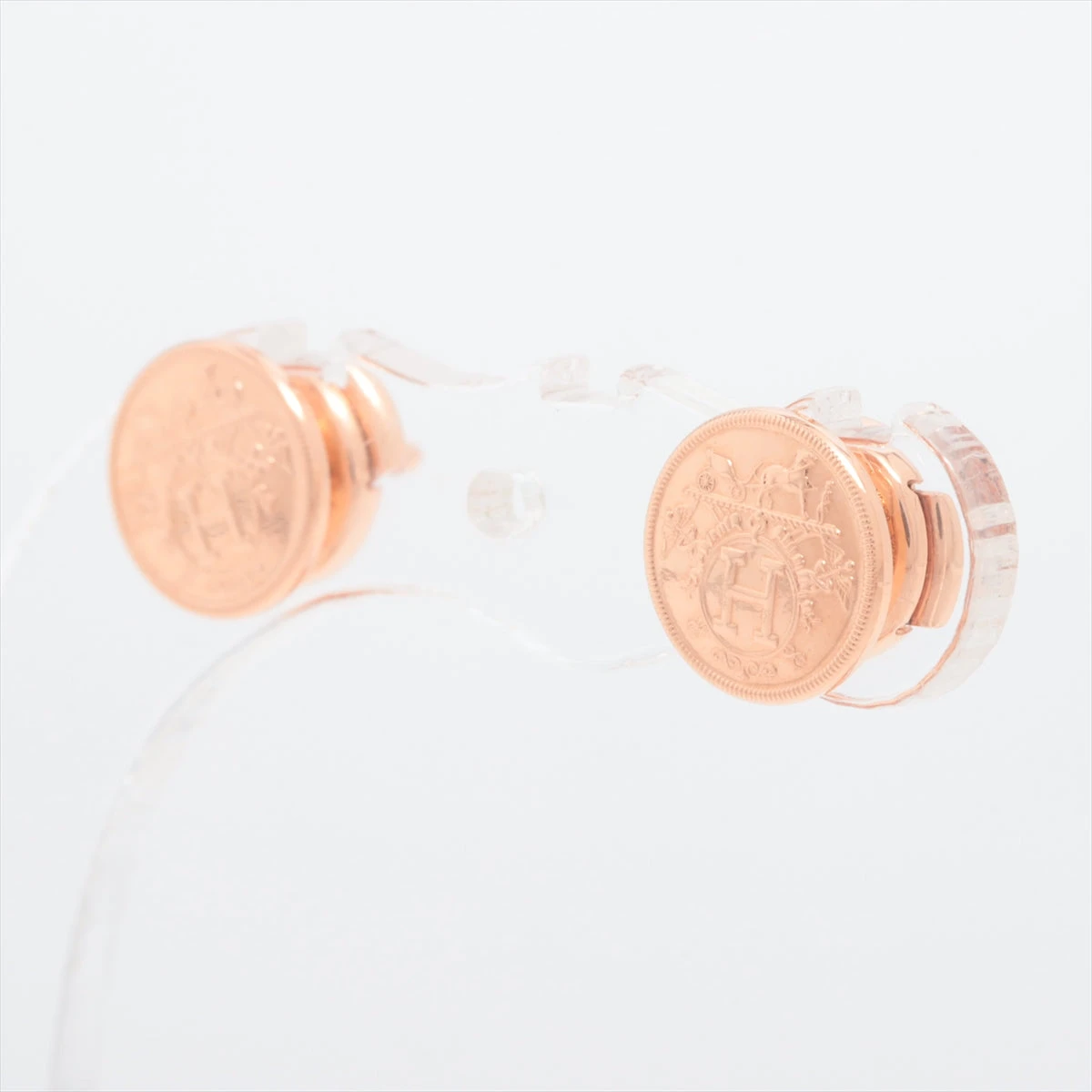 エルメス エクスリブリス ピアス 750(PG) 2.8g キャッチブランド刻印 
