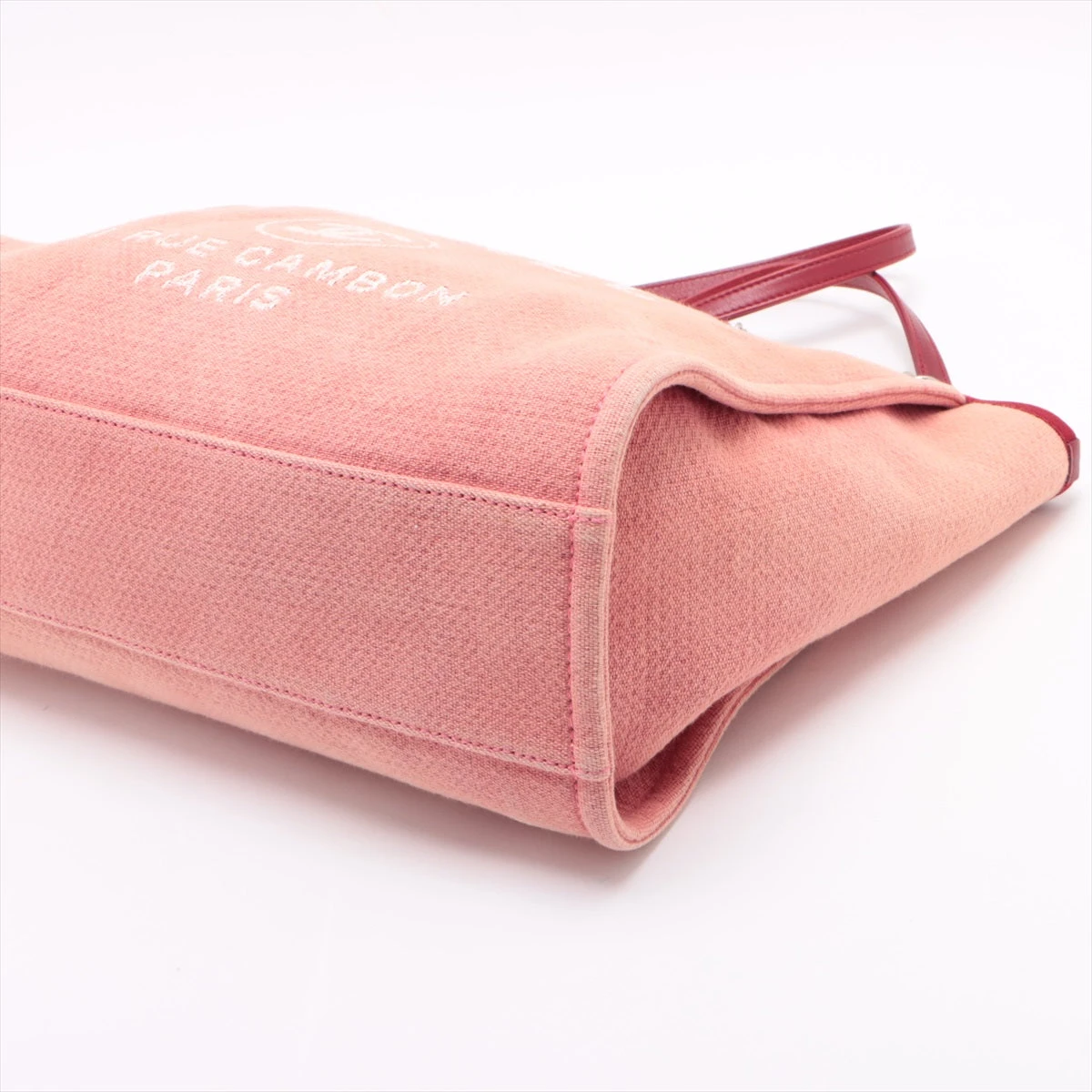 シャネル ドーヴィルMM キャンバス×レザー チェーントートバッグ