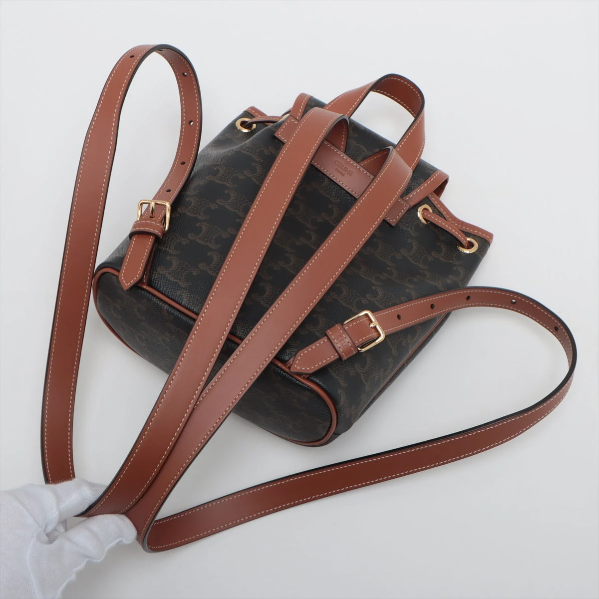CELINE トリオンフ バックパック ブラウン セリーヌ トリオンフ PVC×レザー バックパック/リュック