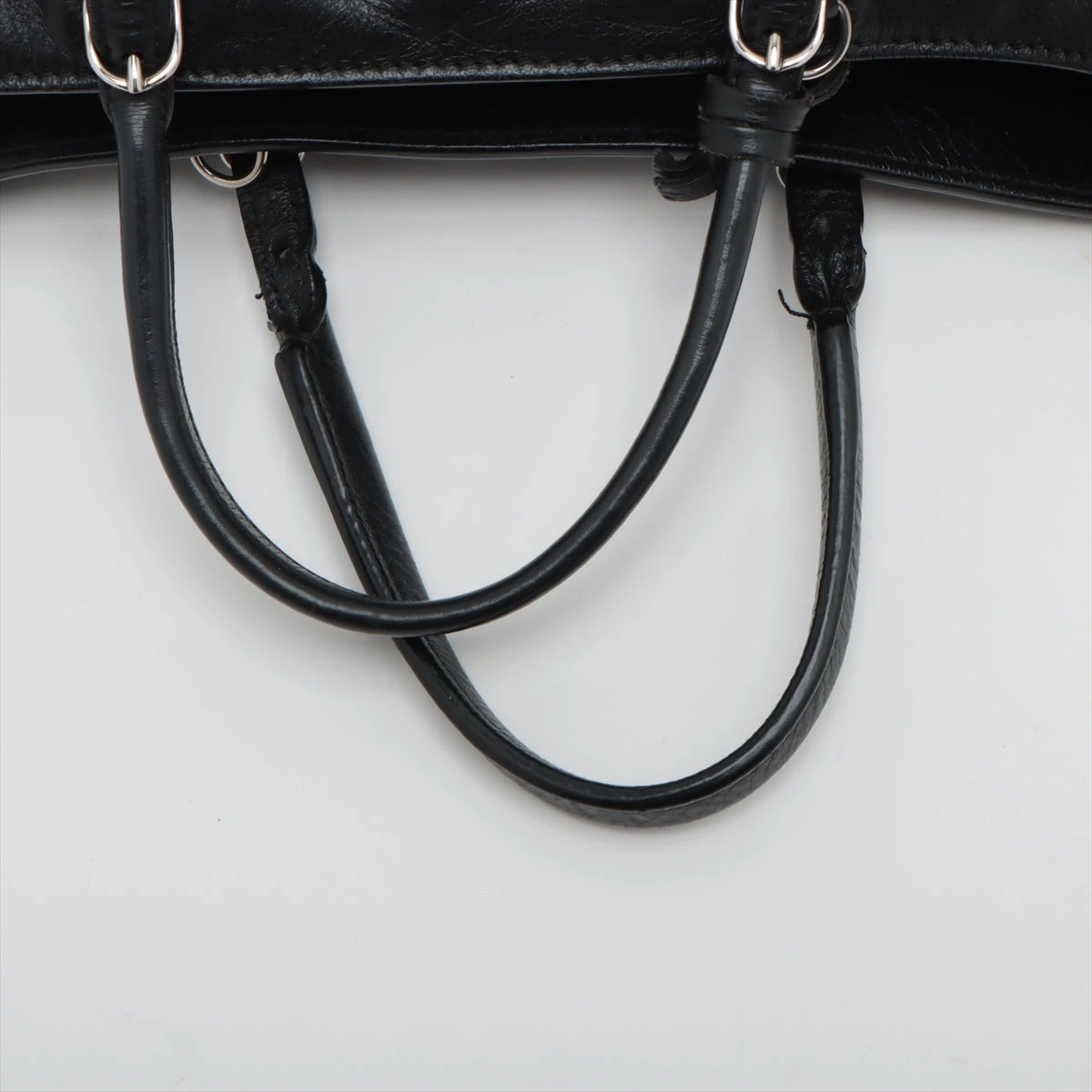 BALENCIAGAペーパーハンドバッグミニブラック （ストラップ、ミラー付） バレンシアガ ザ・ペーパーミニ レザー 2WAYハンドバッグ ブラック