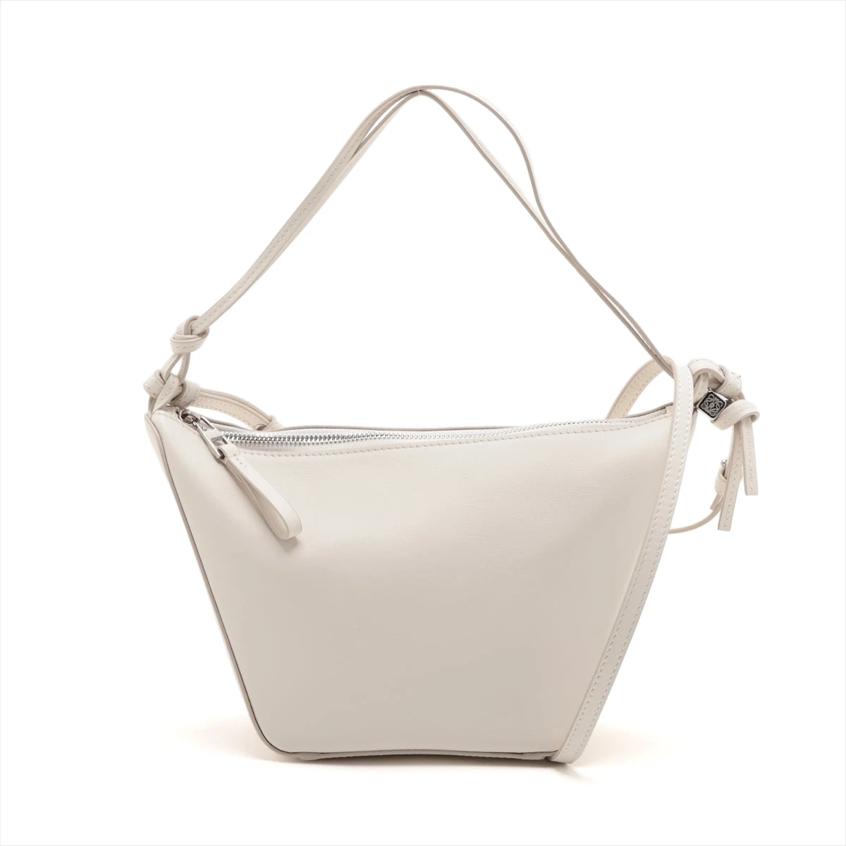 ロエベ ハンモック ホーボー レザー ショルダーバッグ ホワイト  