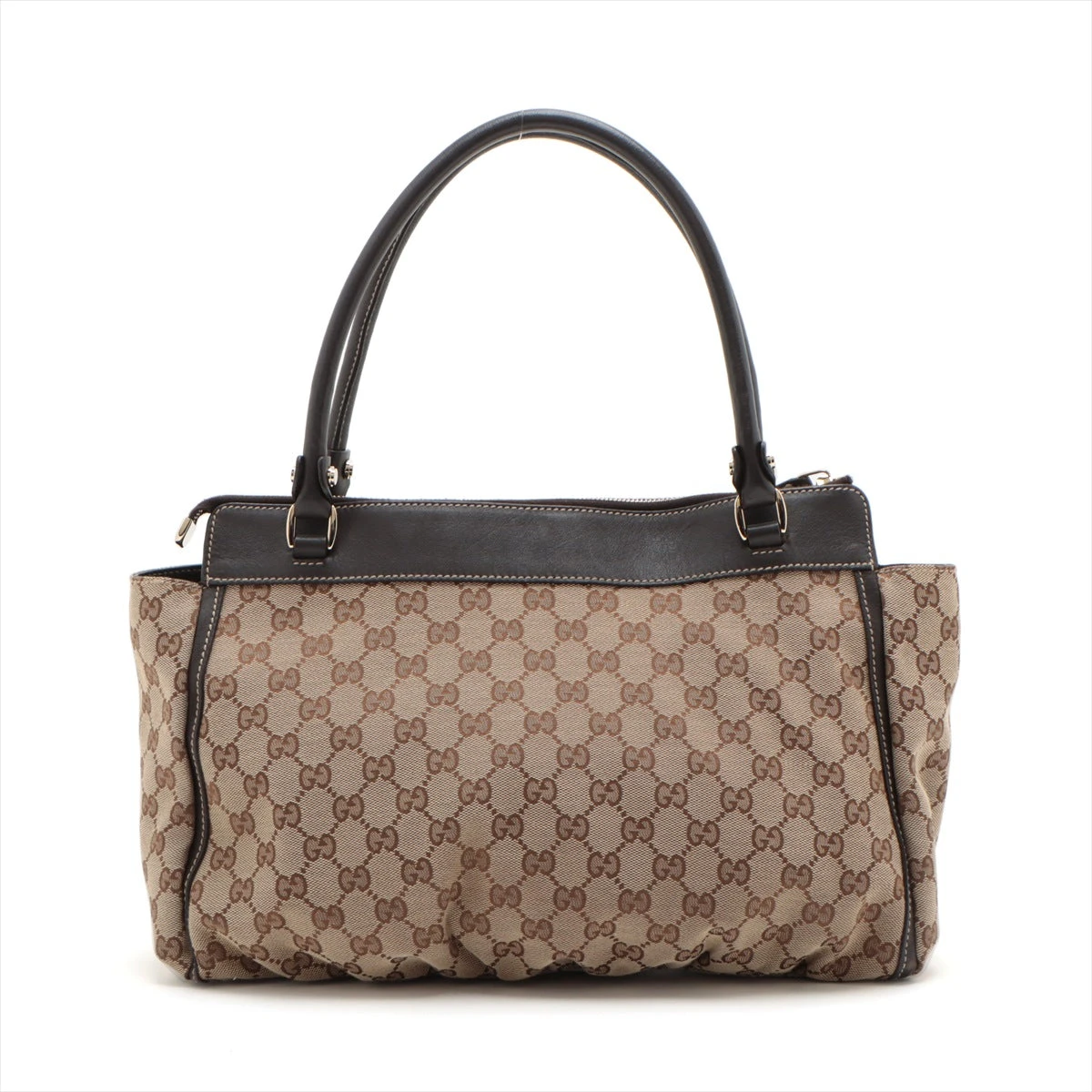 【良品】GUCCI☆グッチ トートバッグ GGキャンバス レザー ブラウン グッチ GGキャンバス キャンバス×レザー チェーントートバッグ