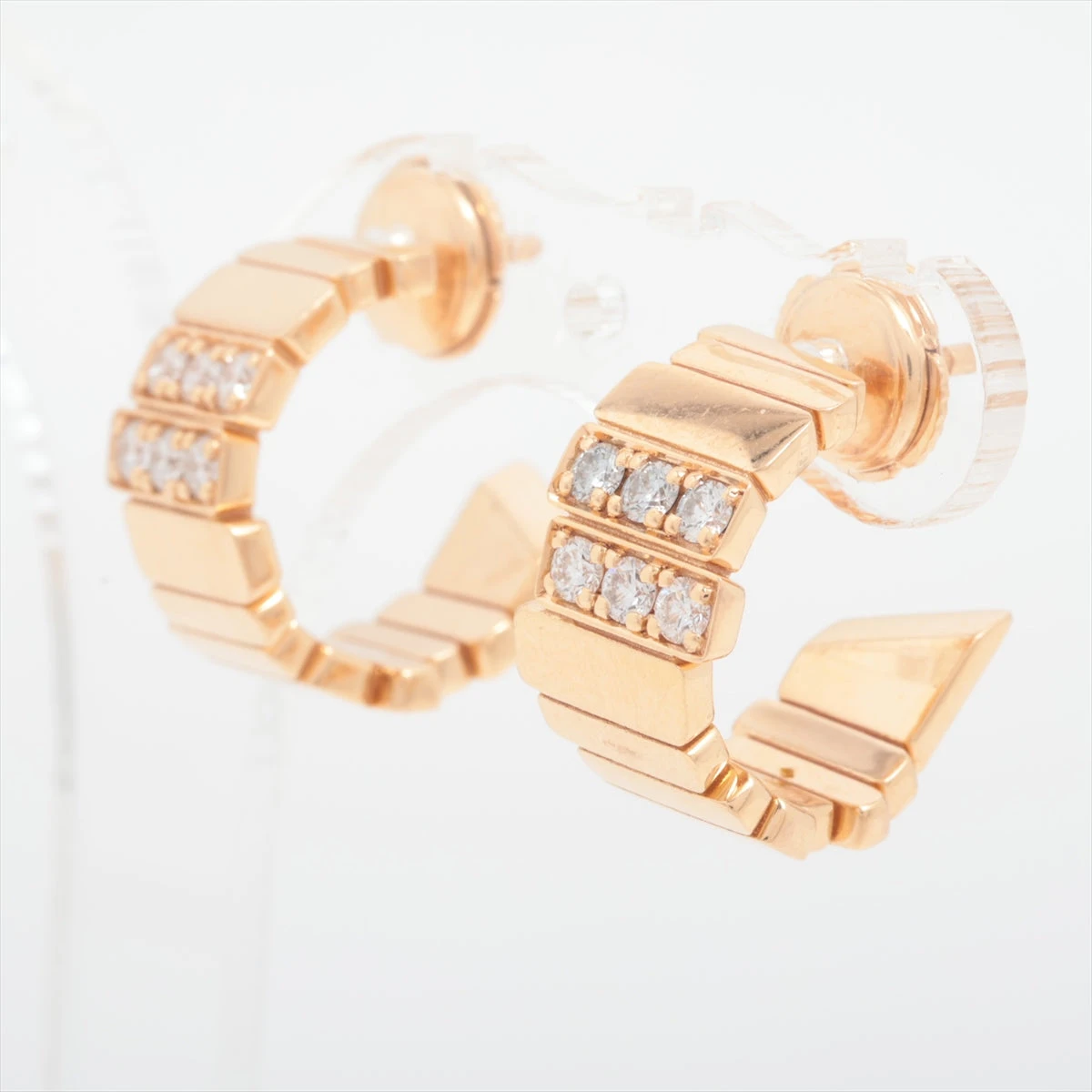 ディオール ダイヤ ピアス 750(PG) 11.3g キャッチ刻印かすれ キャッチ