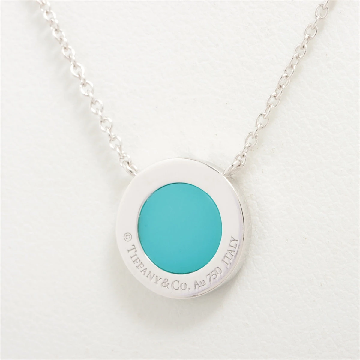 ティファニー T TWO サークル ターコイズ ネックレス 750(WG