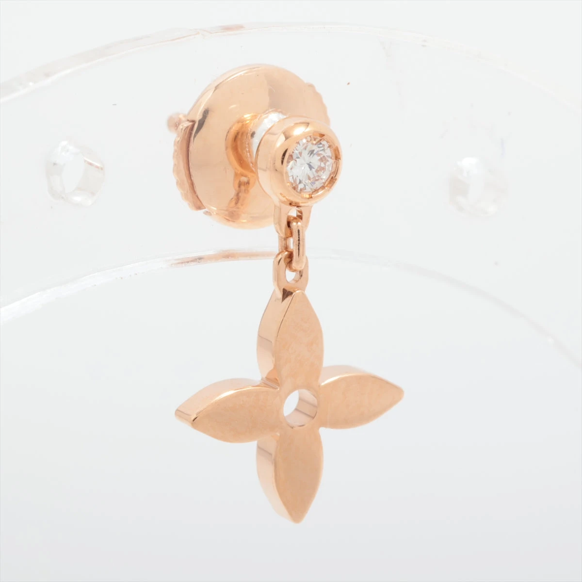 ヴィトン ピュス モノグラム イディール ダイヤ シングルピアス 750(PG