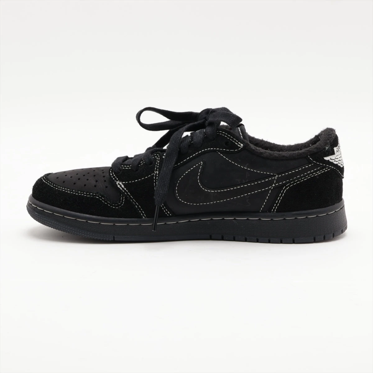 Nike スエード ブラック スニーカー DM7866-202 新品 ナイキ×トラヴィススコット AIR JORDAN 1 LOW スエード