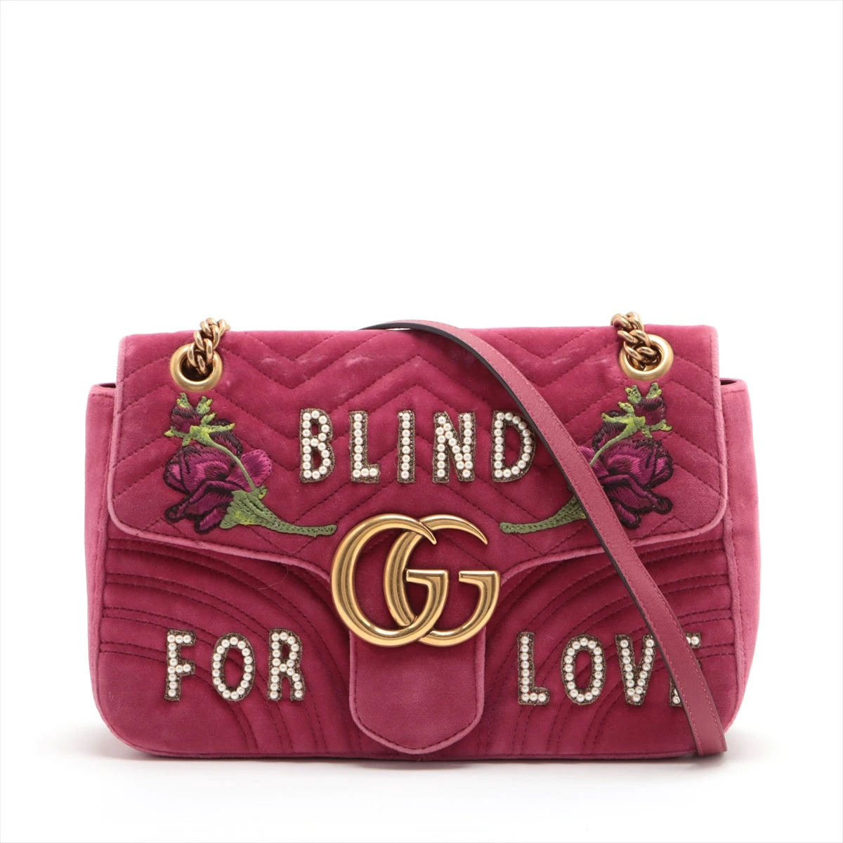 GUCCI グッチ　美品　GGマーモント　チェーンショルダーバッグ　ベロア GG Marmont グッチ ショルダーバッグ GGマーモント ベロア