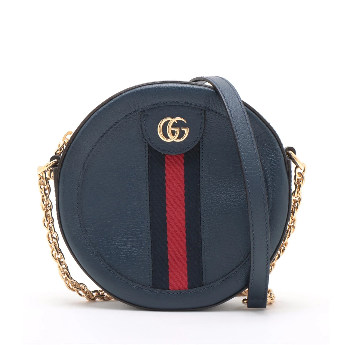 l49【極美品】グッチ GGスプリーム レザー ネイビーボディバッグ
