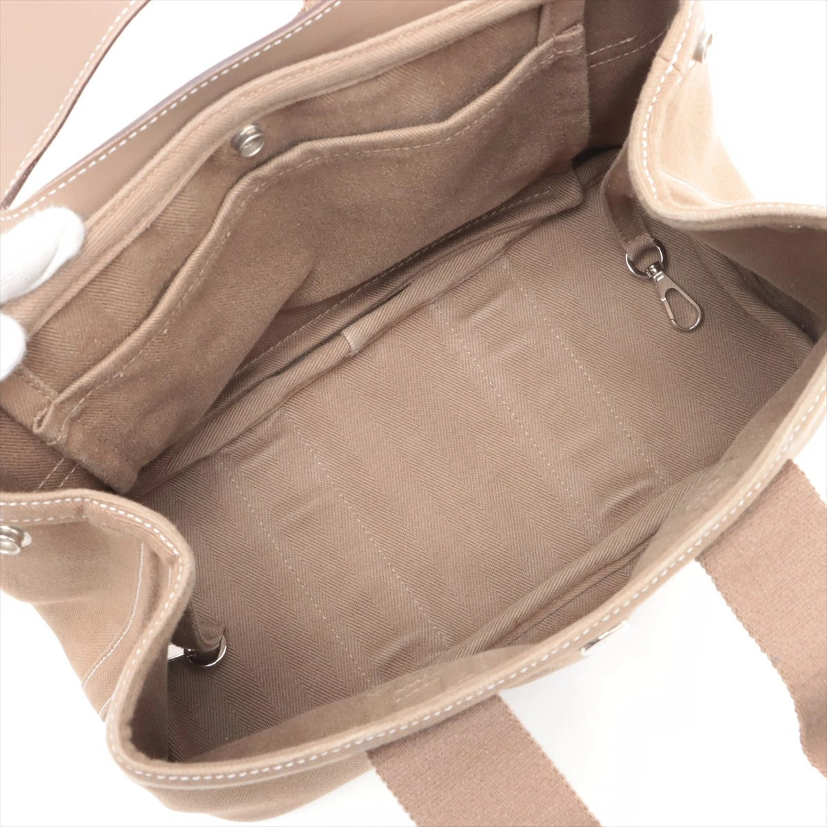エルメス ヴァルパライソPM トワルシェブロン エトゥープ シルバー金具