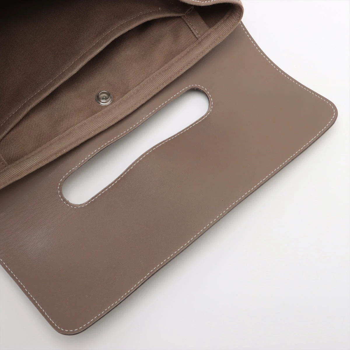 エルメス ヴァルパライソPM トワルシェブロン エトゥープ シルバー金具