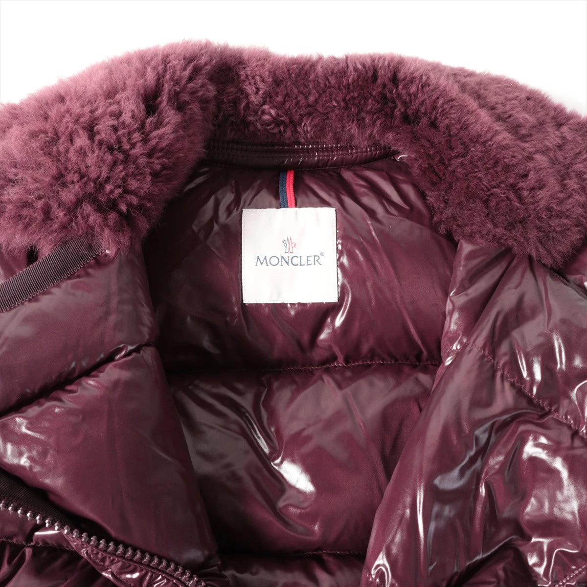 モンクレール 18年 ナイロン ダウンジャケット 3 レディース ボルドー