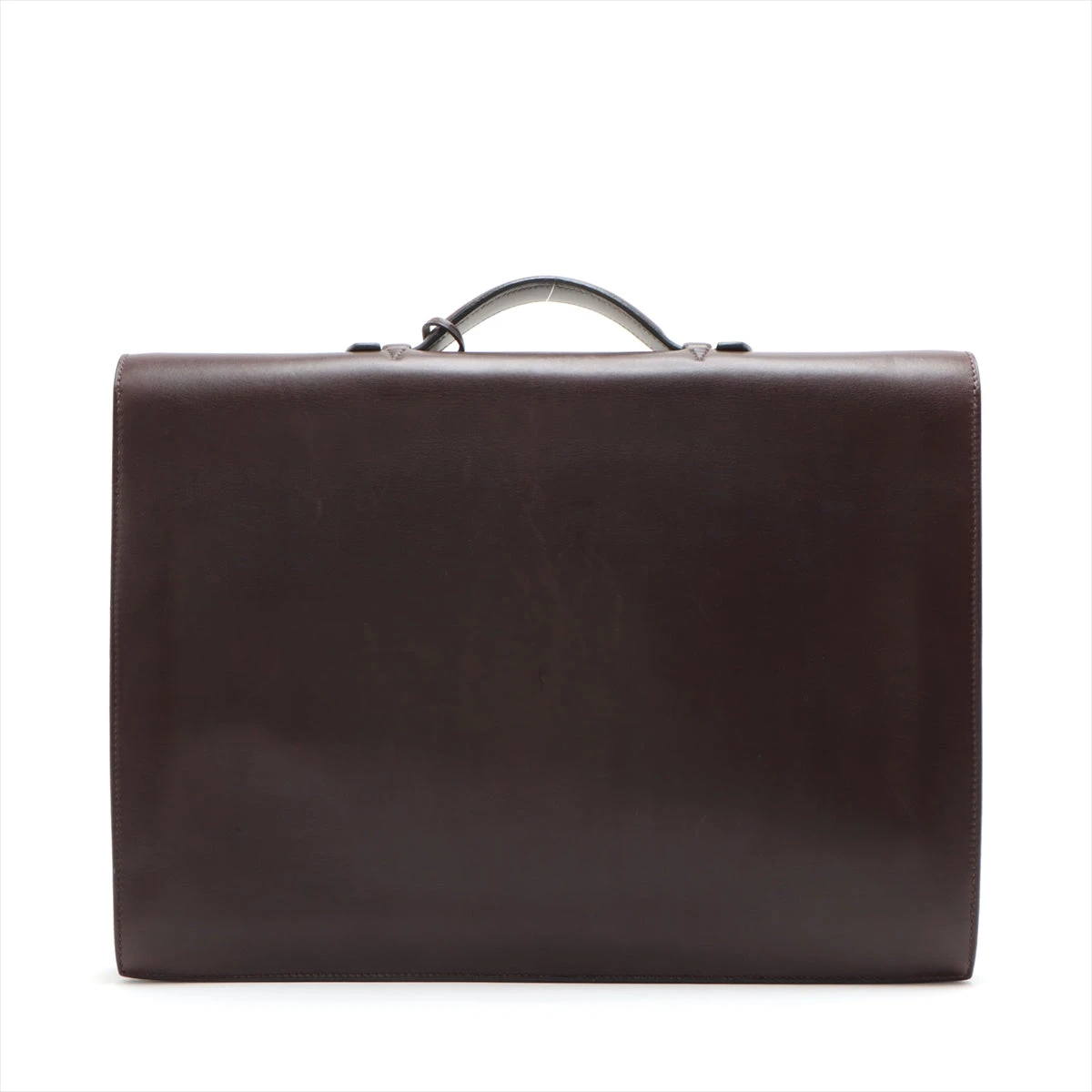 エルメス サックアデペッシュ41 ボックスカーフ ショコラ シルバー金具 